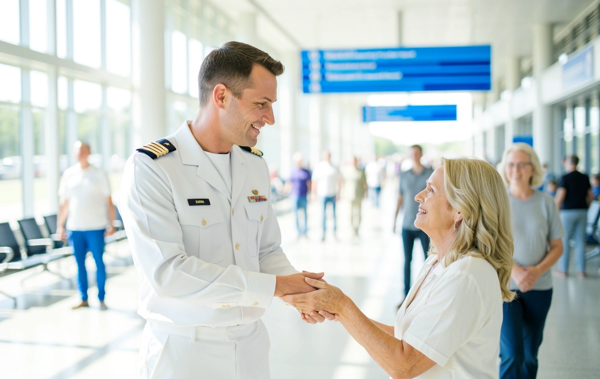 Military family reunion