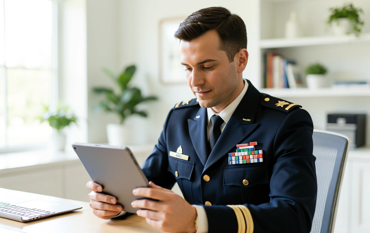 Service member managing finances
